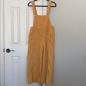 Women’s Mustard Cropped Corduroy overalls